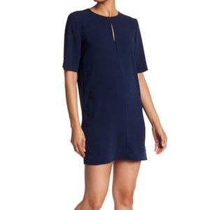 Theory Rogliana Blue Keyhole Shift Dress